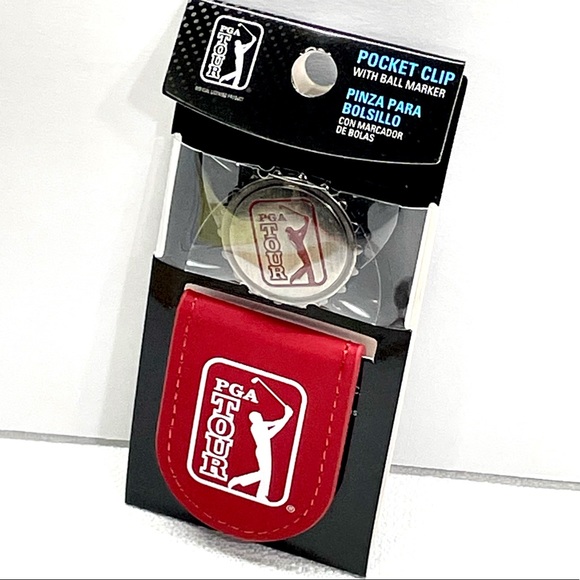 PGA Tour Golf Metallic Pocket Clip With Ball Marker Tango Red New - Picture 16 of 16